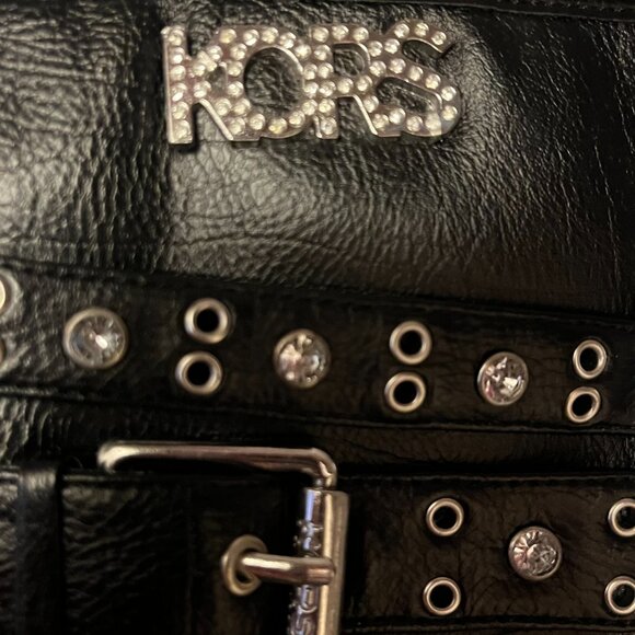 Michael Kors Black Tall Boots with Bling - Picture 4 of 7